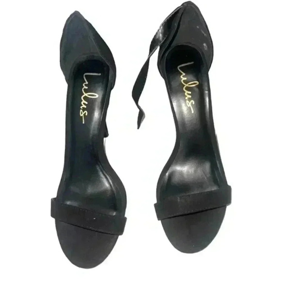 Lulus Black Suede Ankle Strap Heels - Picture 2 of 7